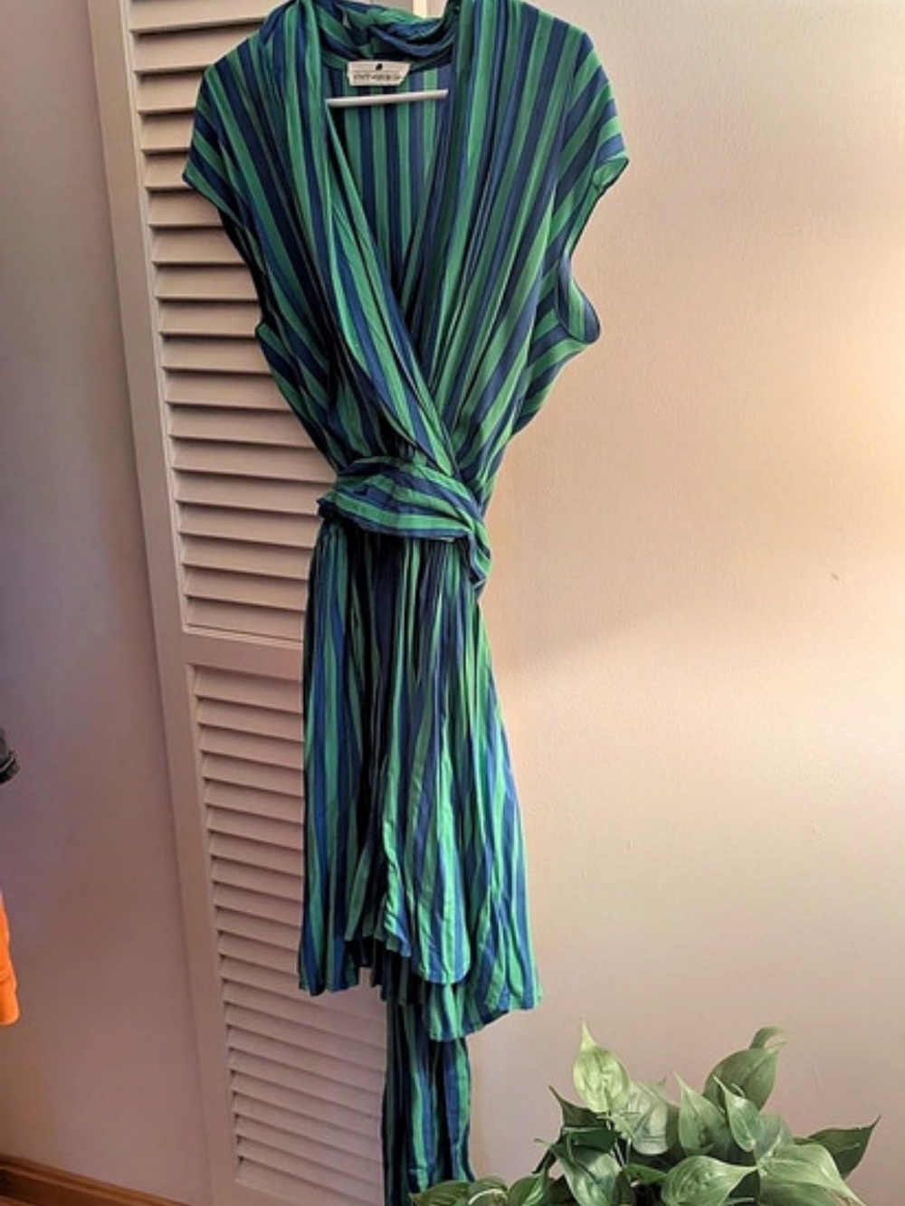 State of Georgia The Point Dress Short (Whippy Stripe Green & Blue)
